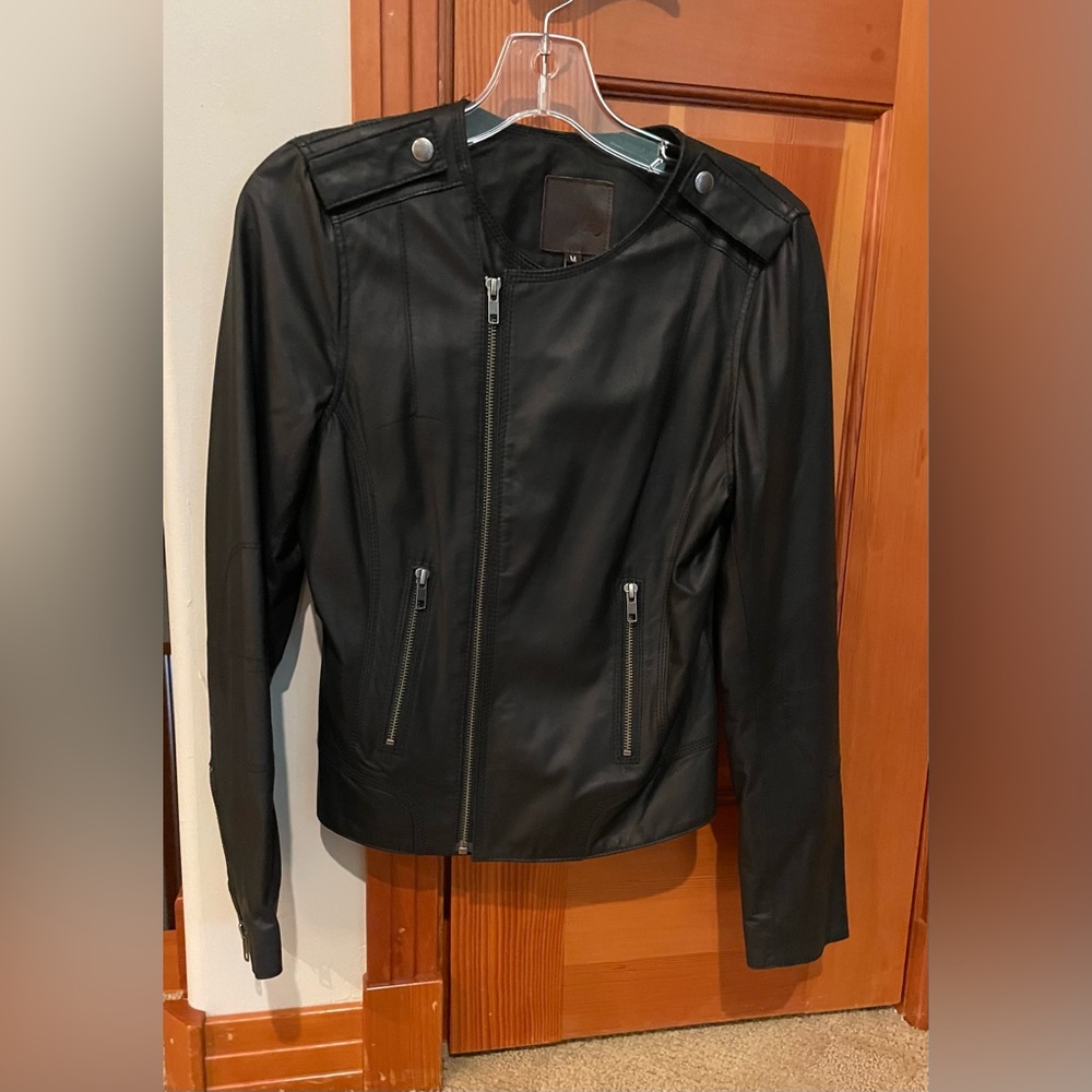 Joie Leather Moto Jacket  Black Medium